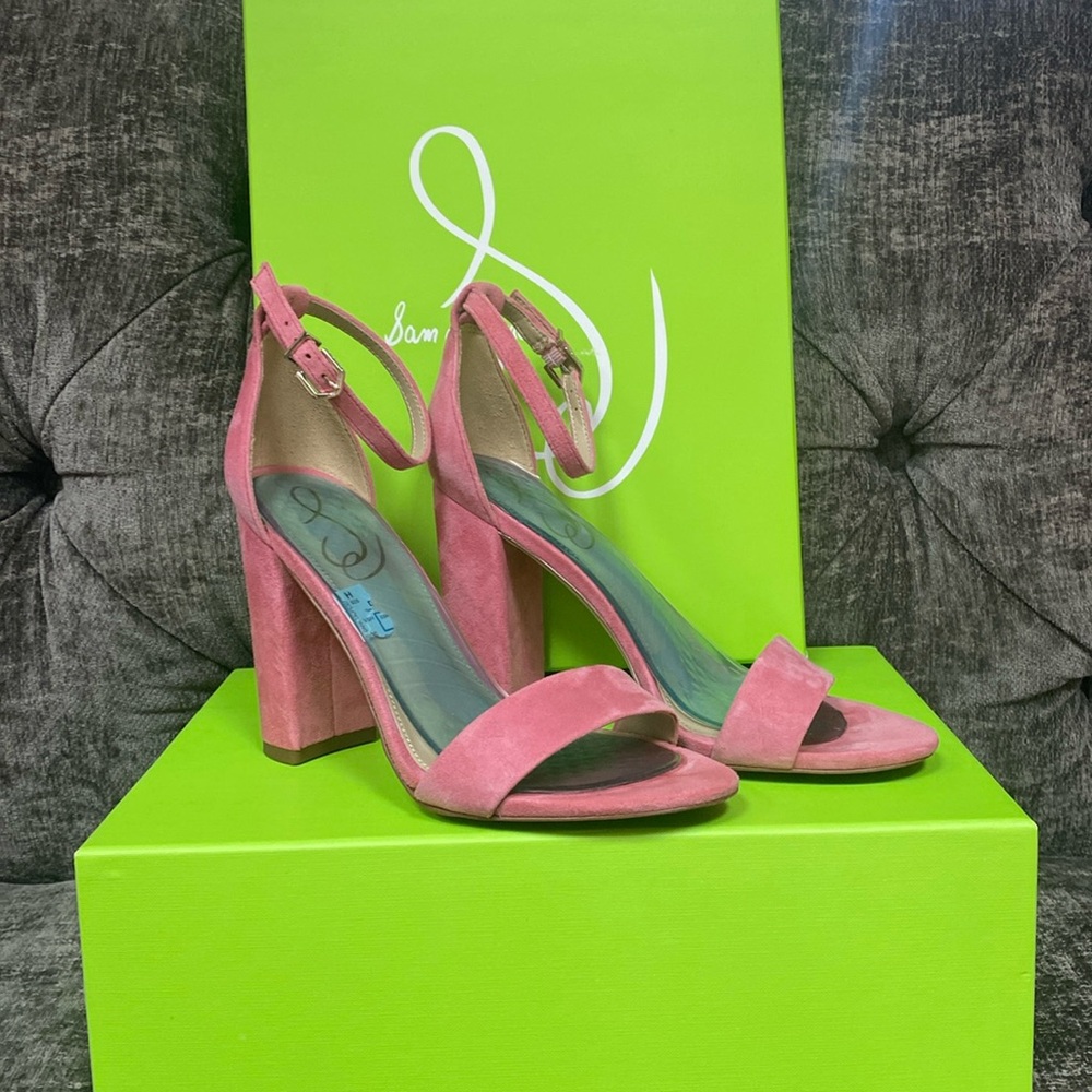 Sam Edelman Pink Genuine-leather/ Suede Heels